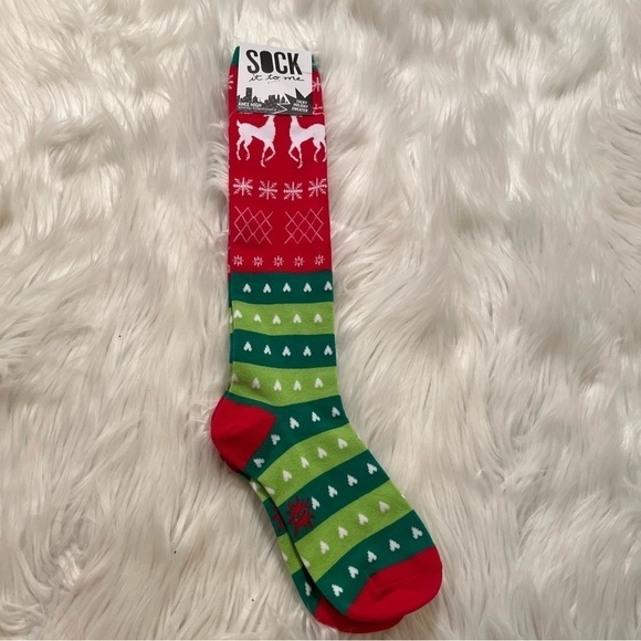 Sock it to Me Knee High Tacky Holiday Sweater Socks - Picture 3 of 9